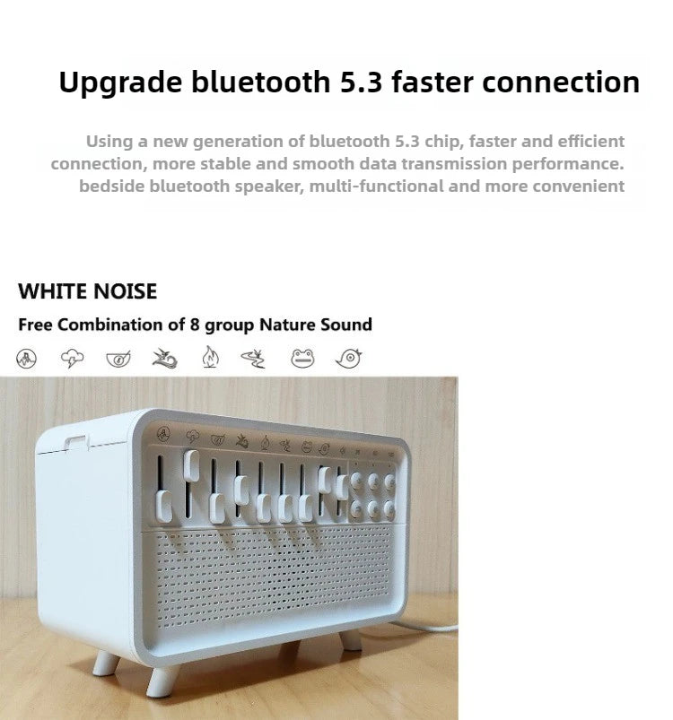 Diffuseur d’Huiles Essentielles et Bruits Blancs – Humidificateur et Veilleuse pour un Sommeil Réparateur